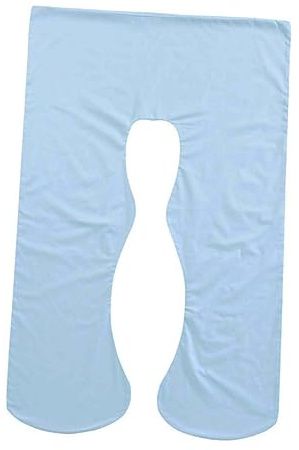 BESPORTBLE Almohada Embarazo u Forma Algodón Suave Funda Lavable Resistente Color Azul Soporte Lateral Abdomen y Espalda para Mujeres Embarazadas