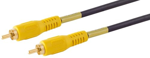 1aTTack.de 1 câble vidéo RCA mâle vers RCA mâle - Contacts plaqués or - Câble de connexion vidéo composite pour TV, DVD, projecteur, appareil photo