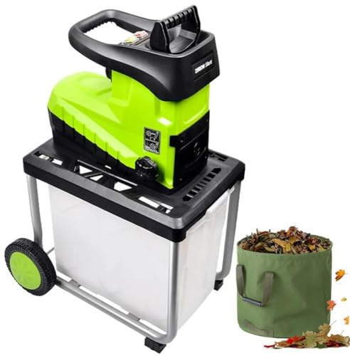 FHRKA Déchiqueteuse de Jardin électrique, déchiqueteuse de Feuilles et de Bois 2800W avec Roues, idéale pour déchiqueter Le Bois et Les débris de Jardin