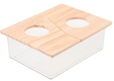 FIXOSHEE Hamster Sandbad Sandbadebehälter aus Transparentem Acryl mit Abdeckung für Kleintiere Wie Hamster und Chinchillas als Hamsterbad und Sandtoilette