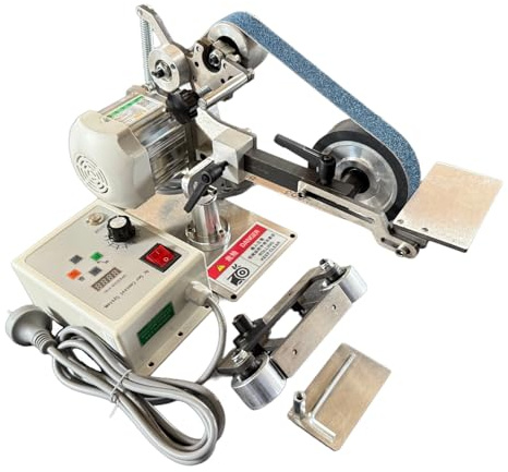 Bandschleifer 550W mit 3 Schleifbändern, 76,2 x 2,5 cm kompatible Bänder, Körnung 100/180/240, Metall Holz Messer Schleifmaschine, Modell JLD10-8