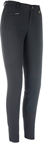 RL24 - Winter-Reithose für Kinder Essen | Kniebesatz aus Synthetikleder | atmungsaktive Thermoreithose mit hoher Wärmehaltung | Kinder Reitleggings in Schwarz | Reitbekleidung in Größe 134