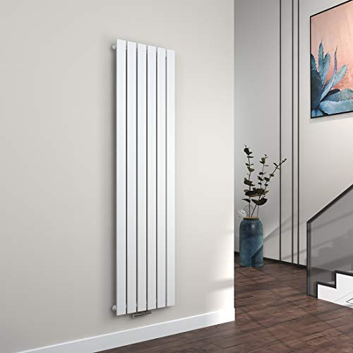EMKE Vertikal Heizkörper 1800x460 mm Design Flachheizkörper mit Mittelanschluss, Einlagig Weiß Paneelheizkörper Wandheizkörper für Bad, Schlafzimmer & Wohnzimmer, 839W