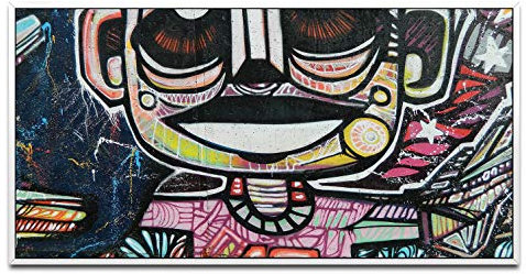 Street Art ca. 130x70cm Wandbild inklusive Schattenfugenrahmen weiss - Panorama Leinwand Bild XXL Format Wandbilder Wohnzimmer Wohnung Deko Kunstdrucke