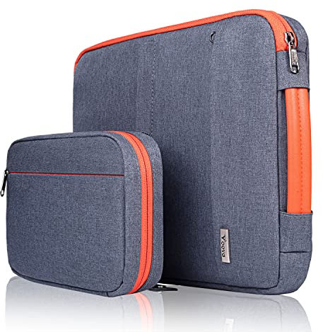 Voova Laptop Sleeve Case 13 13.3 14 Inch with Detachable Accessories Pouch, 2 in 1 Waterproof Computer Bag Cover for MacBook Air 13 M1/M2/M3/M4 2020-2025, MacBook Pro 13/14, Dark Grey
