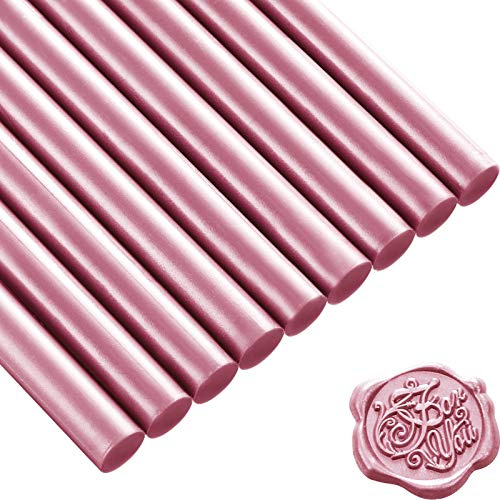 11 mm 15 Stücke Klebe Pistole Siegellack Wachs Sticks für Retro Vintage Wachs Siegel und Brief (Champagner Rose)