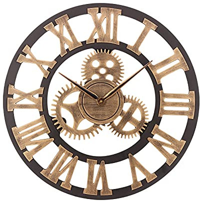 ACCSHINE Wanduhr Ohne TickgeräUsche Lautlos 45cm Römische Ziffer Batterie Betriebene Quarz Groß Wanduhr Einfach zu Lesen für Zimmer Zuhause KüChe Schlafzimmer BüRo Restaurant