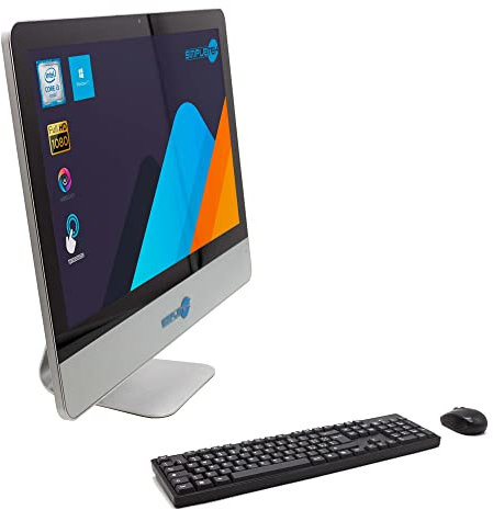 SIMPLETEK All in One AiO Touch Screen | 22” FHD Core i3 2.5GHz Windows 11 | 16GB RAM SSD 480GB | Webcam Schermo Touch Speaker interni Mouse Tastiera Wireless | PC Fisso Computer Aziendale