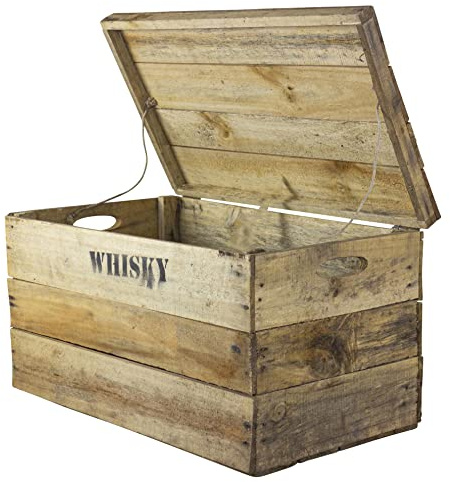 Kistenkolli Altes Land Holztruhe Geschenk-Box mit Deckel Schatzkiste Holzkiste Holztruhe Hochzeitskiste (XL 58x34x32)