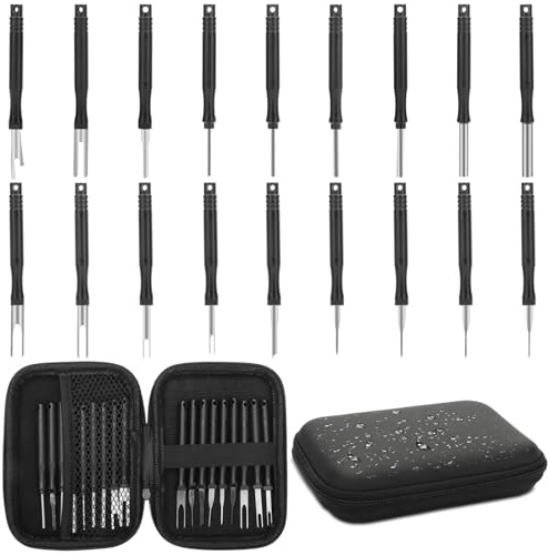 Linkstyle 18PCS Upgraded Terminal Removal Tool Kit, Pin Extractor Tool Set, Auto Electrical Wire Connector Pin Release Tool, Terminals Pins Puller Repair Removal Tools | Three Extractor Styles Remove Automotive Connector Terminals without Damaging Wires or Connector Housings