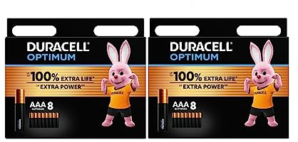 16 x Duracell AAA Optimum (2 Blistercard a 8 Batterien) 16 Batterien (MX2400/Mini Stilo/Micro)