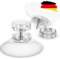 Raumhero 4x Saugnapf mit Gewinde (Starke Haftkraft) Glas Saugnäpfe mit transparenter Rändelmutter Ø30mm - 100% Made in Germany - Saugknöpfen, Saugknopf, Saugnapf schraubbar, Saugnoppen