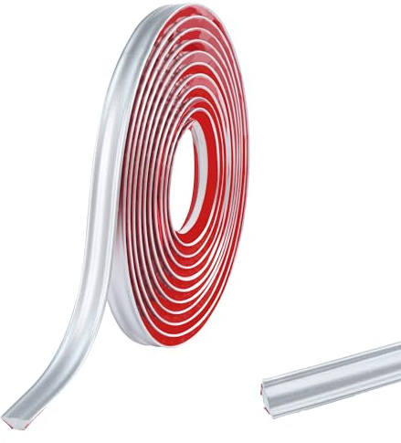 5M PVC Abschlussleiste Selbstklebende für Arbeitsplatten Küche, Ecken, Fliesen, Abschlussprofile, Winkelleiste Eckfugen abdichten Wandabschlussleiste,19mmx10mm Silber
