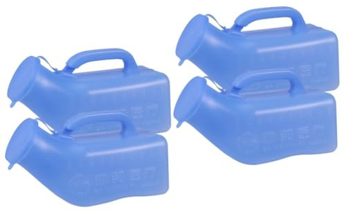 Parliky 4 Stück Kinder Toilette Tragbare Autotoilette Junge Tragbar Notfall-Urinal Tragbar Eimer Mit Deckel Urinale Für Männer Tragbares Töpfchen Inkontinenz-Urinal Ältere Urin Blue