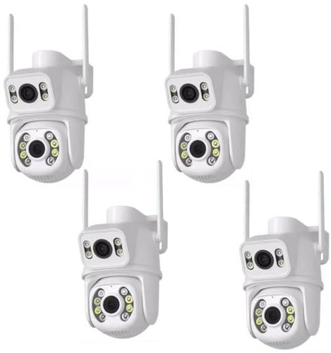 K2 STORE - TELECAMERA IP CAM PTZ WIFI DOPPIA LENTE 4 PEZZI CAMERA DOME WIRELESS ESTERNO SPEED ZOOM CON APPLICAZIONE ICSEE PER AMBIENTI INTERNO ED ESTERNI