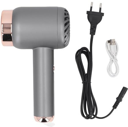 Sèche-cheveux sans Fil, Petit Sèche-cheveux Ionique Portable, Rechargeable par USB, 15 000 MAh, Vent Chaud et Froid, pour Dortoir, Camping, Voyage (gris