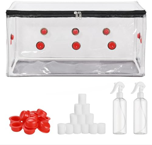 Nurnesy Set di Sacchetti per la Coltivazione dei Funghi Home | Tenda dei Funghi | Salva la Tua Micologia | Sacchetti per la Coltivazione dei Funghi | Con Flacone Spray Con