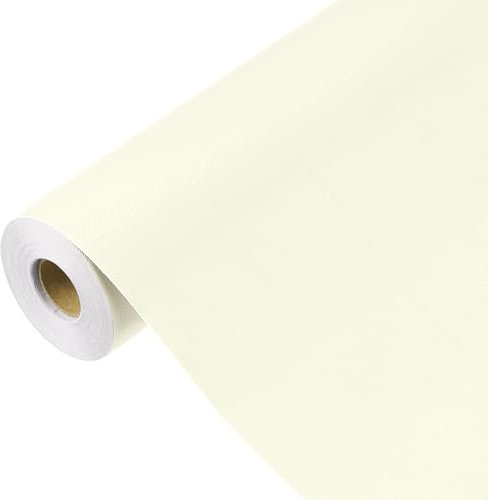 QUARKZMAN 1500 x 40cm Papier Peint Crème Jaune, Papier Peint Autocollant, Papier Contact Crème Jaune Couleur Unie Vinyle Auto-Adhésif Décoratif pour Revêtement Mural