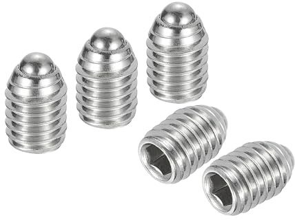 QUARKZMAN Kugelspitze Madenschrauben 15 Stück Kugelkopf-Stellschraube, M6 x 8mm 304 Edelstahl Metrische Feder Sechskant Schraube
