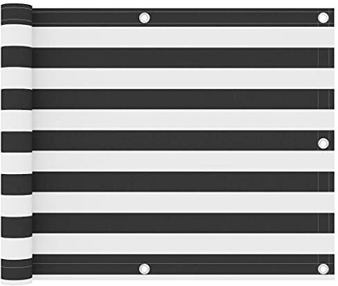 LLEZKBR Balkonsichtschutz Anthrazit und Weiß 75x500cm Oxford Stoff