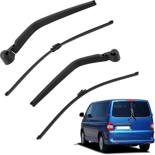 ZhangJW Heckscheibenwischer Scheibenwischer Hinten Heckwischerarm Scheibenwischerblätter Wischerarm Heck Wischer für VW T5 T6