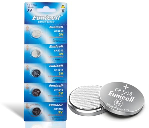 10 x CR1216 Eunicell 3V Lithium Coin Cell Button Batteries For Apple Airtags, Key Fobs, Home Devices, Fitness and Medical Accessories
