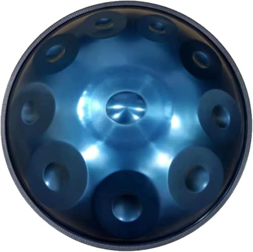 9/10 Note Handpan Drum 22 Zoll D-moll Stahltrommel Mit Ständer, Gold, 9 Notes