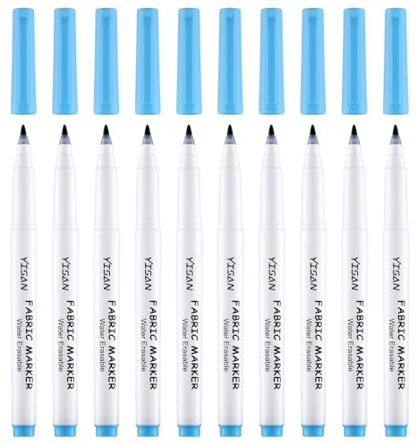 YISAN Trickmarker,Stoffmarker Set Wasserlöslich und Selbstlöschend | Blau,10 Stück,70597