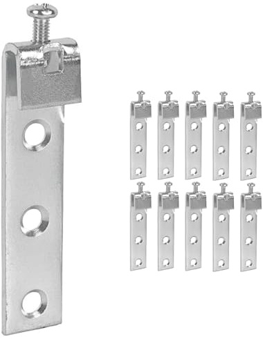 IBRIQO® Gancho Con Tornillo Regulador 15×68 Mm Zincado — Colgador Ajustable Para Mobiliario Y Placas De Anclaje — Montaje Rápido Y Seguro En Pared | Herrajes Muebles (15 x 68 MM, 10, Unidad)