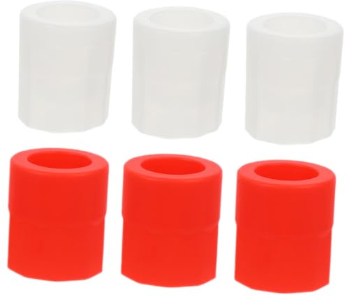 Toyvian Silicone Ice Cube Molds for Cocktails Small Reusable Shot Glass Ice Tray Set 6pcs White and Red Includes Edible for Freezer