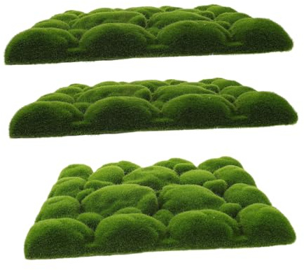Uonlytech Pannello Decorativo Effetto Realistico Leggero in Schiuma in Muschio Sintetico 3 Pezzi per Decorazioni da Parete e Verde Artificiale da Parete