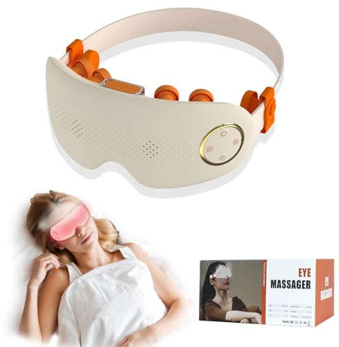 HIHOBDAY Eye Massager Heated Eye Mask with Ultrasonic Atomization 4 Modes Acupoint Massage & Music for Relieving Eye Fatigue Dry Eyes & Dark Circles,Valentines Gifts for Women Men
