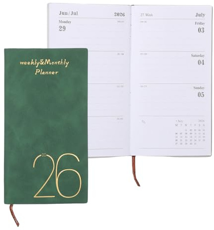 PATIKIL 64 Hojas Cuaderno de Planificación Diaria 2026 A6 Verde Oscuro | Cuaderno de Bolsillo, sin Fechar, para Lista de Tareas de Metas Diarias/Semanales/Mensuales, Trabajo