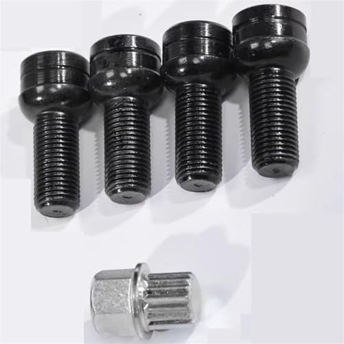 Bulloni antifurto per Ruote Auto compatibili con VW, Golf, Jetta, Maggiolino, 1 Set da 17 mm, bulloni per Ruote e Dadi antifurto per Pneumatici Auto.