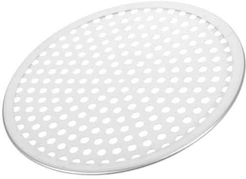 Milisten Plaque à Pizza Perforée Ronde en Alliage d'Aluminium, Plateau Cuisson 10 Pouces Grille, Adapté pour Four et Micro-Ondes, Ustensile Cuisson Pizza Maison