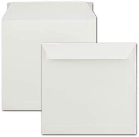 50x große quadratische Briefumschläge 22 x 22 cm - Creme - 120 g/m² - Für ganz besondere Anlässe - Haftklebung