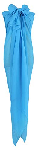 PB-SOAR XXL Damen Einfarbig Sarong Pareo Strandtuch Wickeltuch Bikini Cover up Wickelrock Multifunktions, Weich und Leicht (Blau)