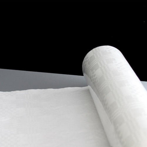 Thali Outlet® - Paper Banquet Roll Roll - Disposable Embossed Design Table Covers for Wedding Parties Birthdays All Special Occasions (Sealed Box) (White - 100M, 3)