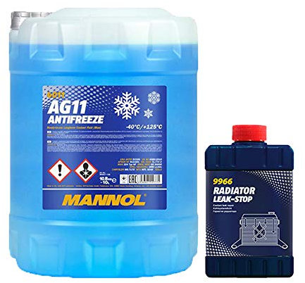 MANNOL 10 Liter, AG13-40 KÜHLERFROSTSCHUTZ FERTIGMISCHUNG GRÜN + Kühler Dichtung