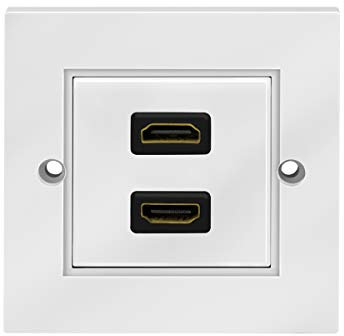 BIGtec prise murale HDMI - 2 prises - Montage encastré - 2 prises A - HDMI High Speed avec Ethernet 3D Full HD HDTV 4K 2160p