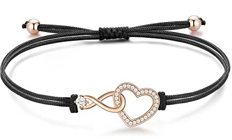 Jrêveinfini Unendlichkeit Armband Silber 925 Damen Mädchen, Geschenke für Frauen Freundin Mama mit Geschenkbox, Verstellbar 14+9 cm