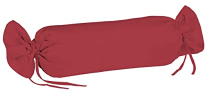 sleepling Satin Kissenbezug, Kissenhülle Nackenrolle aus 100% seidig weicher Baumwolle, Bezug Zierkissen, 60 Grad, Ökotex 100, Made in EU, 15 x 40 cm, Kirsche
