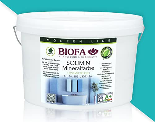 BIOFA SOLIMIN Mineralfarbe Wandfarbe 3051 Silikatfarbe Innenraumfarbe Feuchtraumfarbe PG4 7601 10,00L