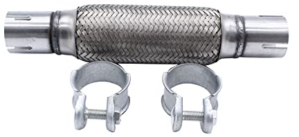 1 set SHLPDFM Flexible Exhaust Pipe 45.5x200/308mm Clamp-on Flexi Tube Joint Stainless Steel Flexible Tube Repair