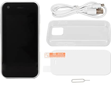 Zunate XS11 Mini-smartphone, 2,5-tums HD-skärm 3G Upplåst Mobiltelefon för Android 6, Dubbel SIM, 1 GB/8 GB, Dubbel Kamera, Affärs-backup-telefon, Lätt och Lätt att Bära (Pärla)