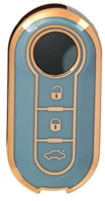 OFFCURVE Autoschlüssel Hülle für FIAT 500 500L 500X Panda Punto Ducato Doblo, Schlüsselhülle TPU Silikon Key Cover Schutzhülle für Lancia Ypsilon Delta – Kratzfest