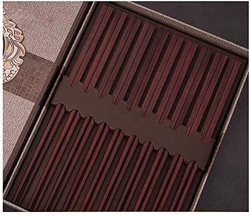Bacchette, Bacchette Cinesi Lavabili Bacchette Ebano Palissandro, Non Dipinto e Senza Cera, 10 Paia, Scatola Regalo, Regali di Business di Fascia Alta (Color : A)