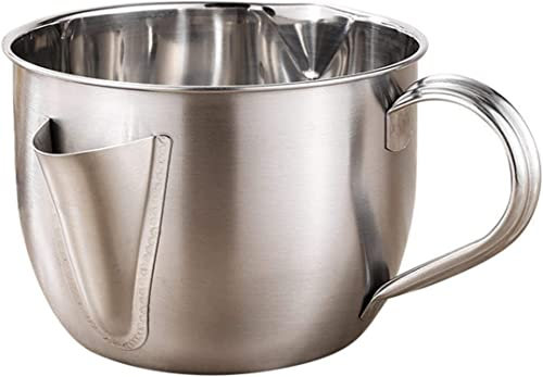Denxahao Fettabscheider Degraissier-Kanne Öl Suppe Sieb Tasse Suppe Sieb Soße Schüssel Fett Ölfilter Fetttrennkanne Mehrzweck Fett-Trennkanne Mit Deckel & Pinsel Küchenwerkzeuge (1pcs)