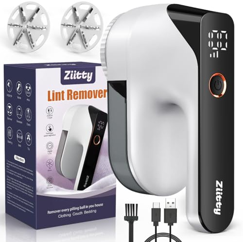 Ziitty Levapelucchi Elettrico, Rimuove i Pelucchi per 3 Livelli di Potenza Regolabili, Taglia Pelucchi a 6 Lame per vari Tessuti Perfetto per i Regali di Famiglia per le Donne(Bianco)