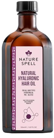 Nature Spell Aceite capilar con ácido hialurónico, 150 ml, aceite natural para el tratamiento del cabello y aceite corporal, apto para todo tipo de cabello